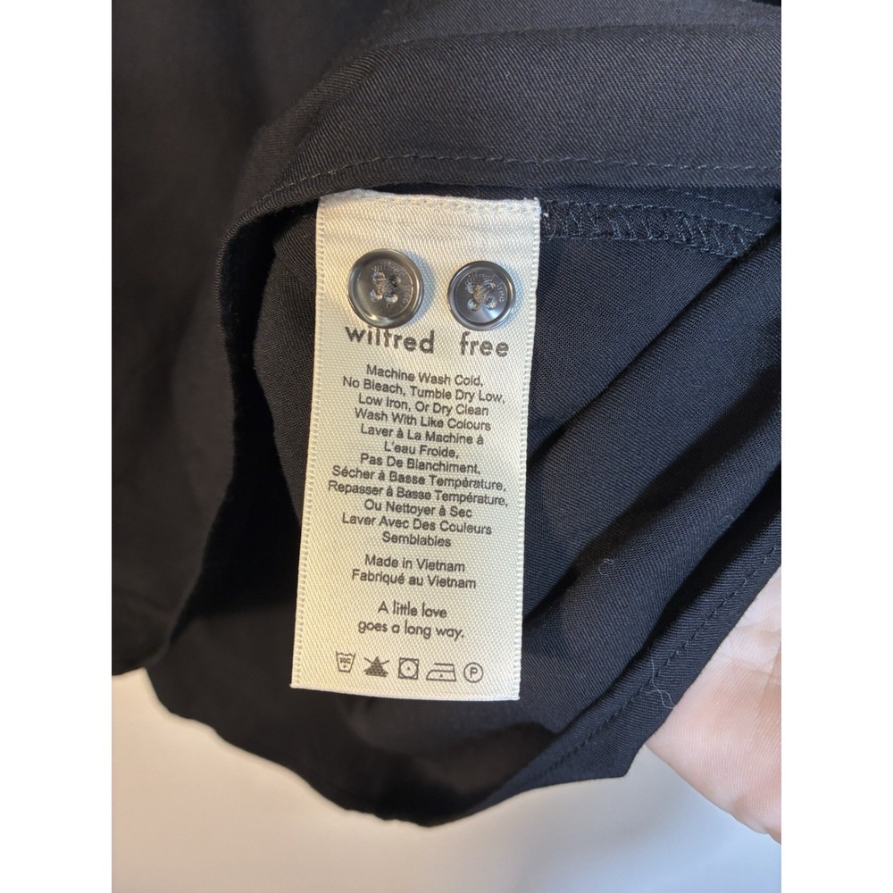Wilfred free popover long sleeve tunictop Womens XS Black Oversized Rayon - Picture 3 of 7